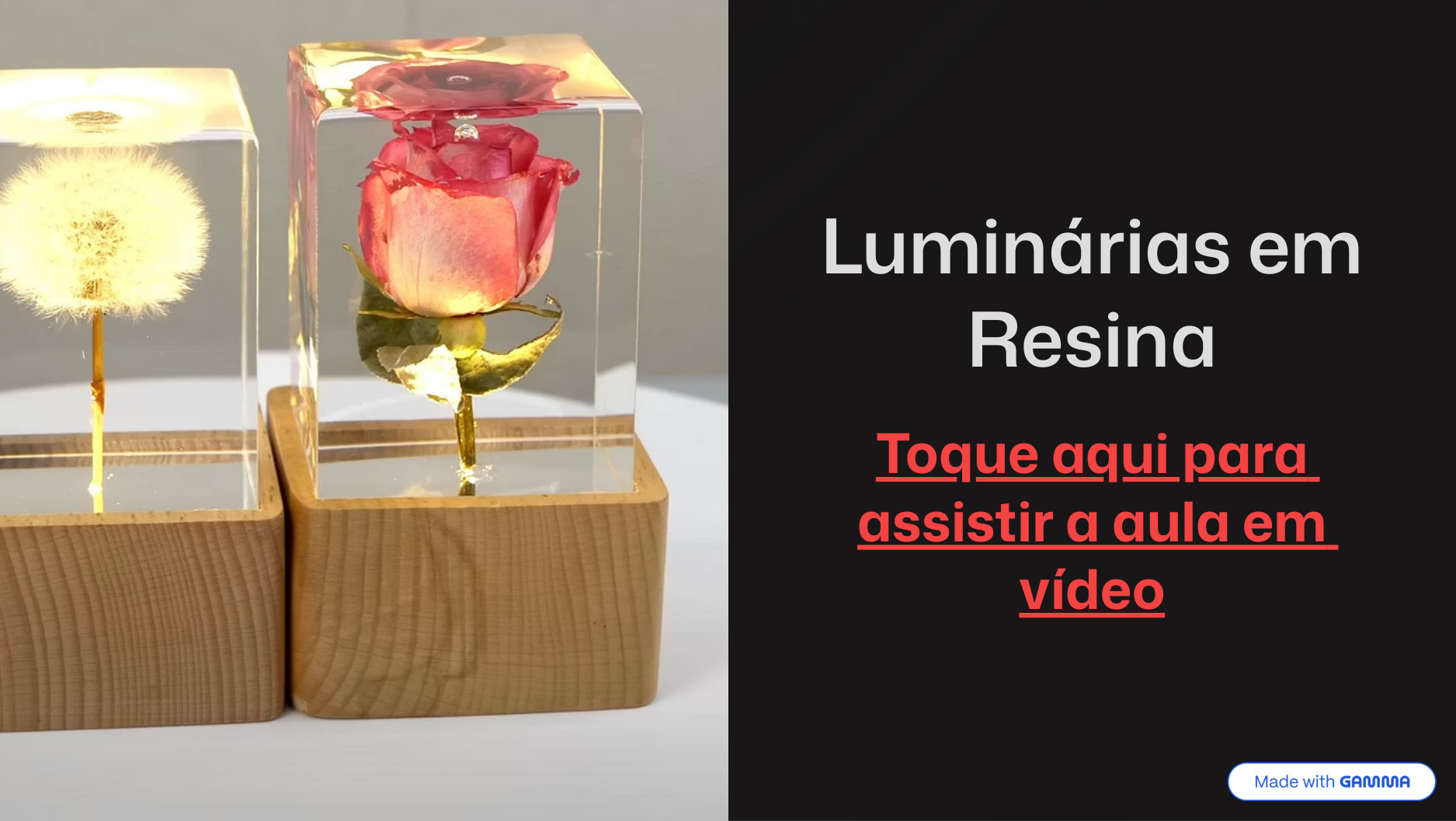 Especialização em Luminárias em Resina